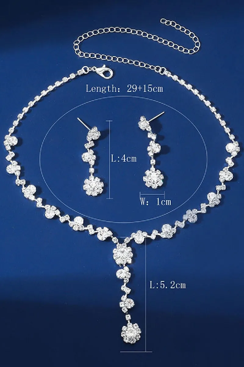 Elegant Rhinestone Wedding Earrings/Necklace Jewelry Sets (Set of 2) 571299893924 sold by Cocomelody product image thumbnail 4