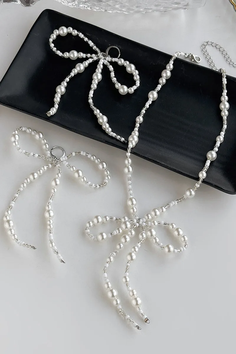 Classic Pearl/ Wedding Earrings/Necklace Jewelry Sets (Set of 2) 911142632859 sold by Cocomelody product image thumbnail 3