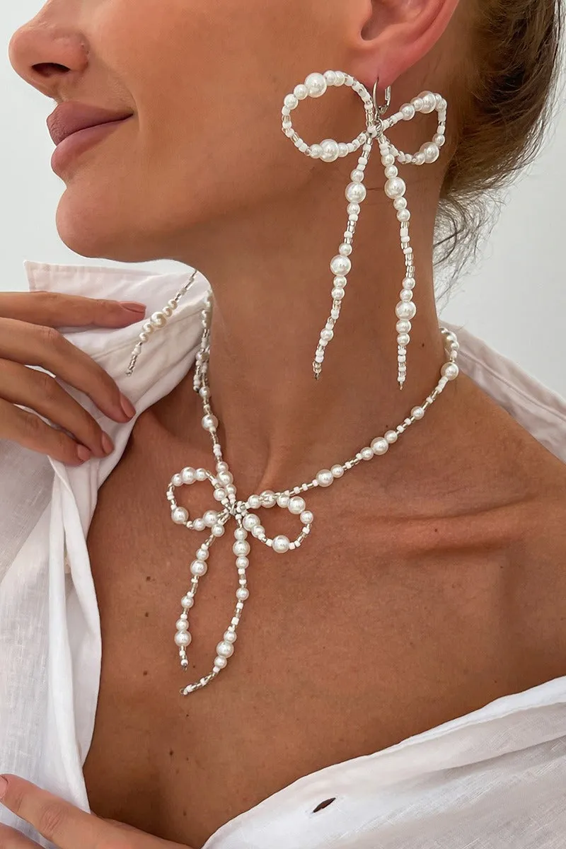 Classic Pearl/ Wedding Earrings/Necklace Jewelry Sets (Set of 2) 911142632859 sold by Cocomelody product image thumbnail 5