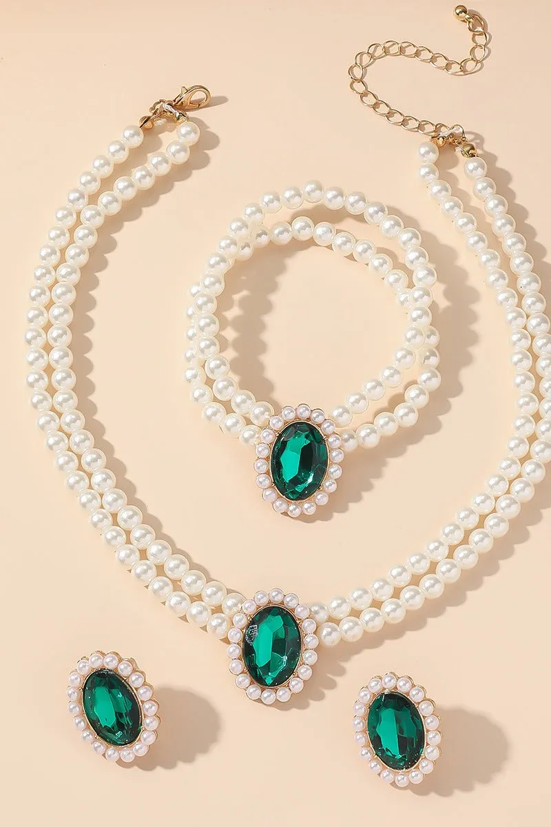 Classic Pearl/Bracelet/ Wedding Earrings/Necklace Jewelry Sets (Set of 3) 808578164285 sold by Cocomelody product image thumbnail 2