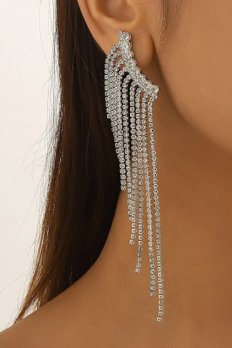 Rhinestone/Tassels Drop Earrings 714949471813 sold by Cocomelody product image thumbnail 2