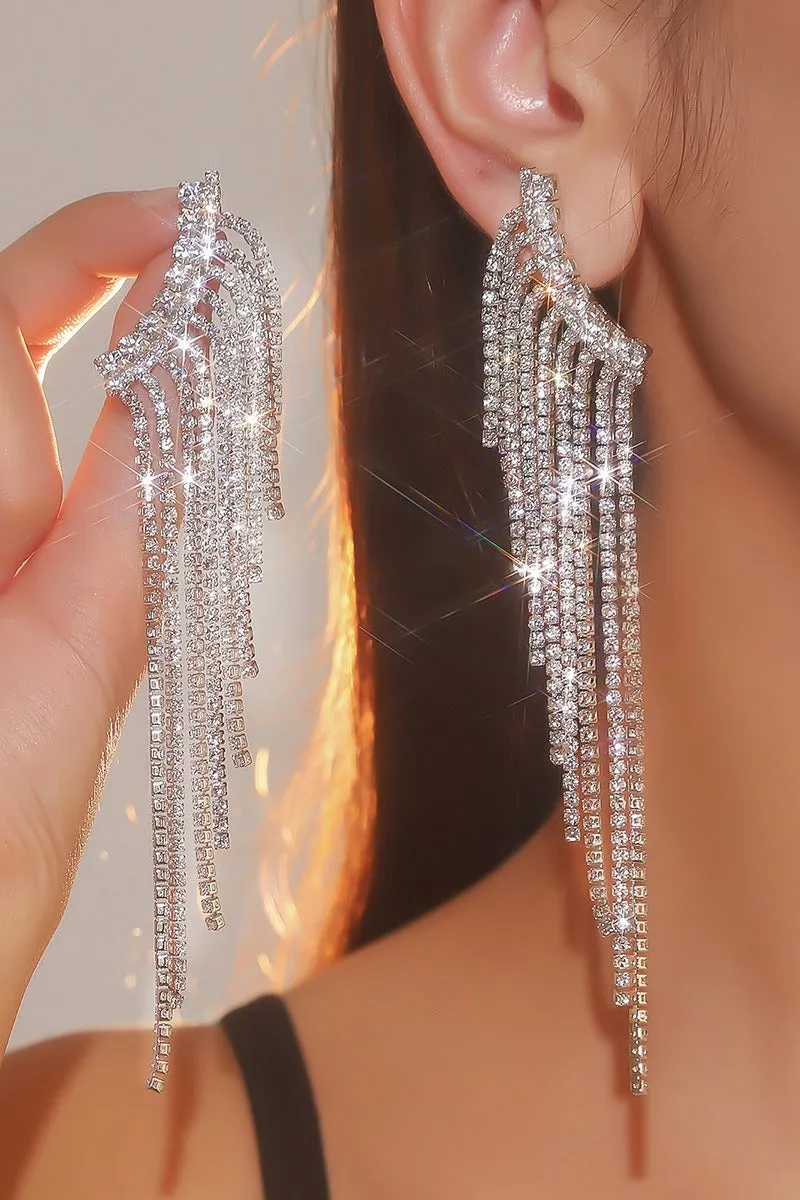 Rhinestone/Tassels Drop Earrings 714949471813 sold by Cocomelody