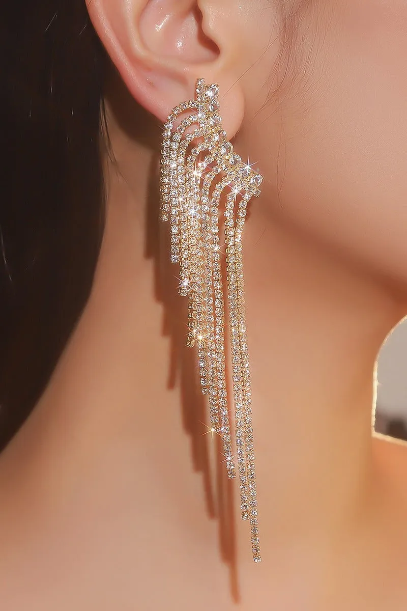 Rhinestone/Tassels Drop Earrings 714949471813 sold by Cocomelody product image thumbnail 4