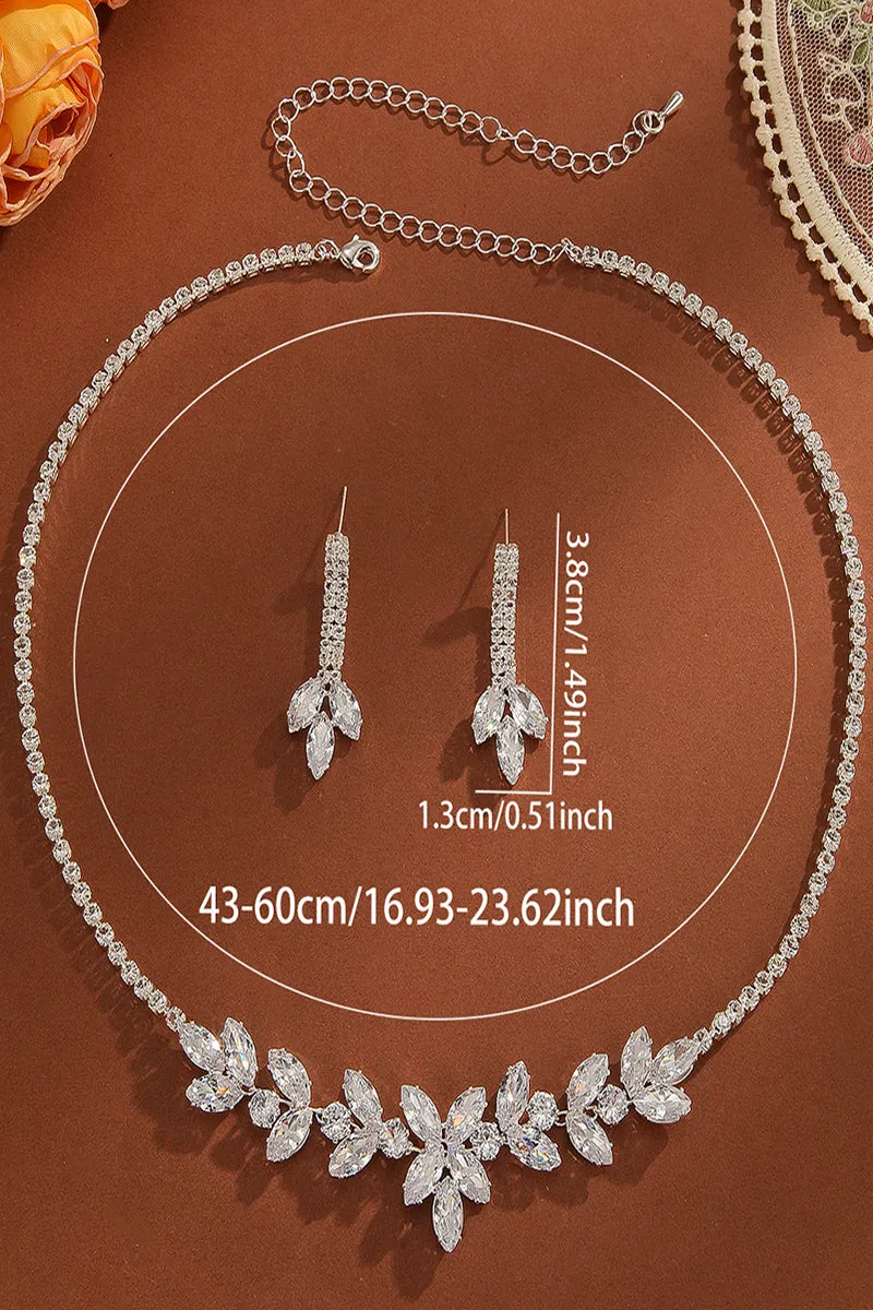 Elegant Rhinestone Wedding Earrings/Necklace Jewelry Sets (Set of 2) 896520168926 sold by Cocomelody product image thumbnail 4