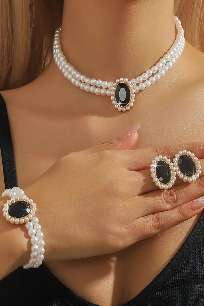 Classic Pearl/Bracelet/ Wedding Earrings/Necklace Jewelry Sets (Set of 3) 834263932975 sold by Cocomelody product image thumbnail 3