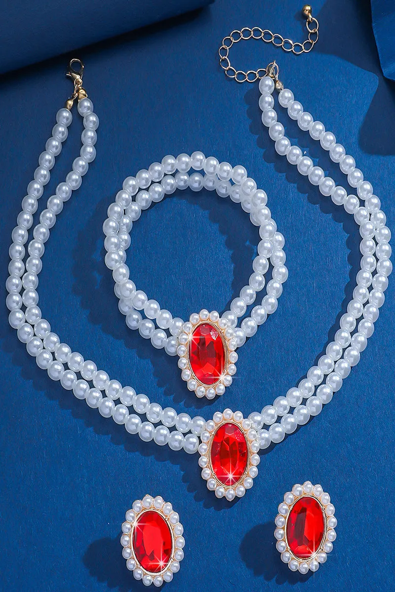 Classic Pearl/Bracelet/ Wedding Earrings/Necklace Jewelry Sets (Set of 3) 834263932975 sold by Cocomelody product image thumbnail 5