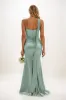 Sheath-Column Sweep-Brush Train Luxe Satin Bridesmaid Dress CB0833 sold by Cocomelody