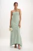 Sheath-Column Midi Luxe Satin Bridesmaid Dress CB0829 sold by Cocomelody