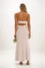 Sheath-Column Midi Luxe Satin Bridesmaid Dress CB0829 sold by Cocomelody