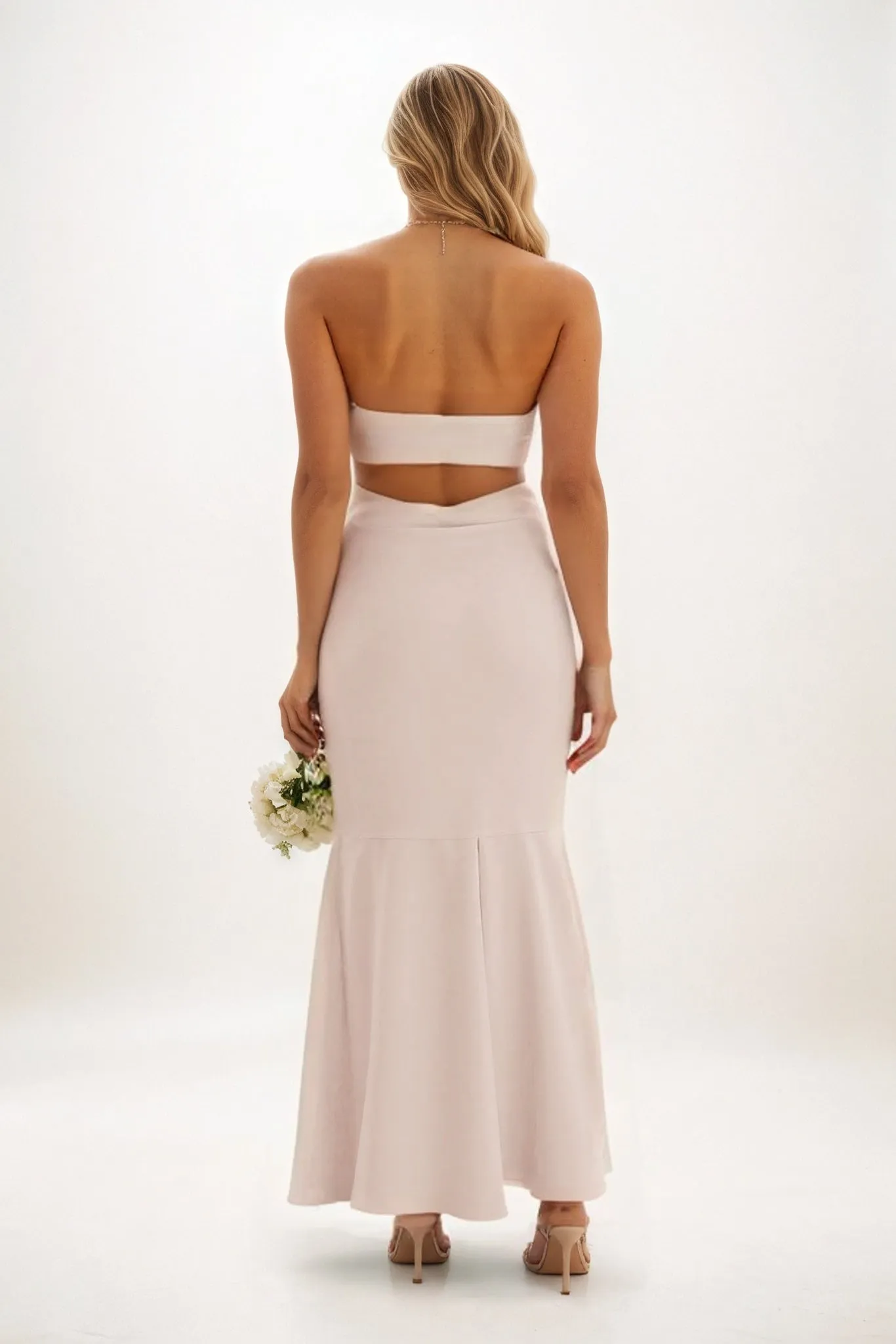 Sheath-Column Midi Luxe Satin Bridesmaid Dress CB0829 sold by Cocomelody product image thumbnail 2