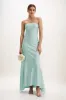 Sheath-Column Midi Luxe Satin Bridesmaid Dress CB0829 sold by Cocomelody