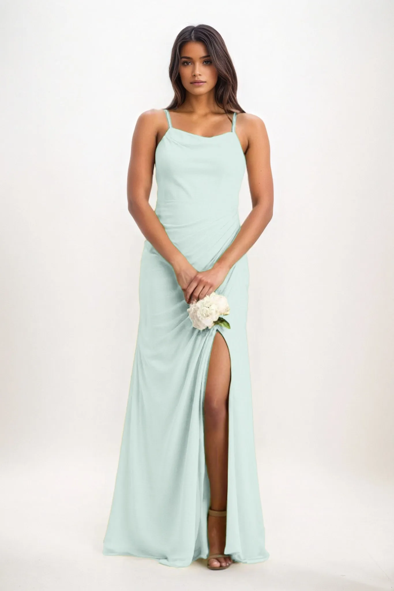 Sheath-Column Maxi Chiffon Bridesmaid Dress CB0827 sold by Cocomelody product image thumbnail 5