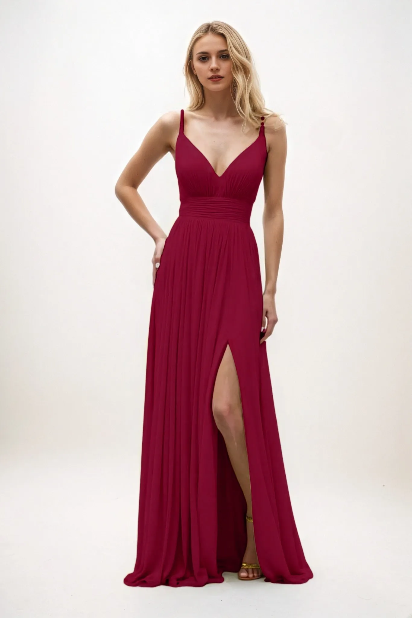 A-Line Maxi Chiffon Bridesmaid Dress CB0825 sold by Cocomelody product image thumbnail 4