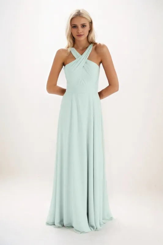 A-Line Maxi Chiffon Bridesmaid Dress CB0824 sold by Cocomelody