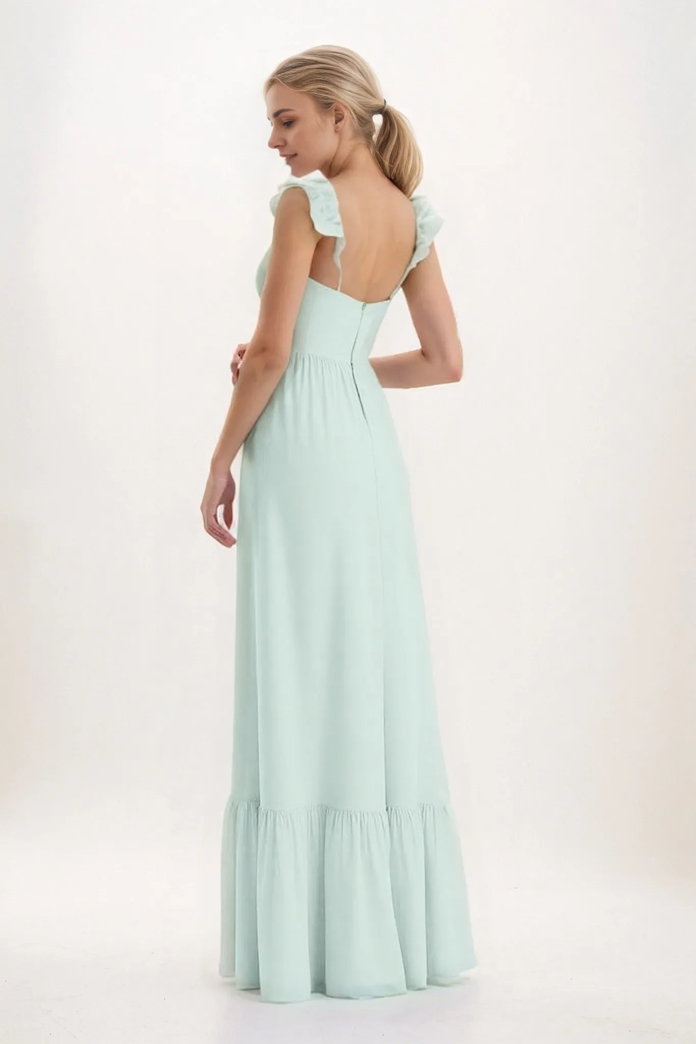 A-Line Maxi Chiffon Bridesmaid Dress CB0823 sold by Cocomelody product image thumbnail 2