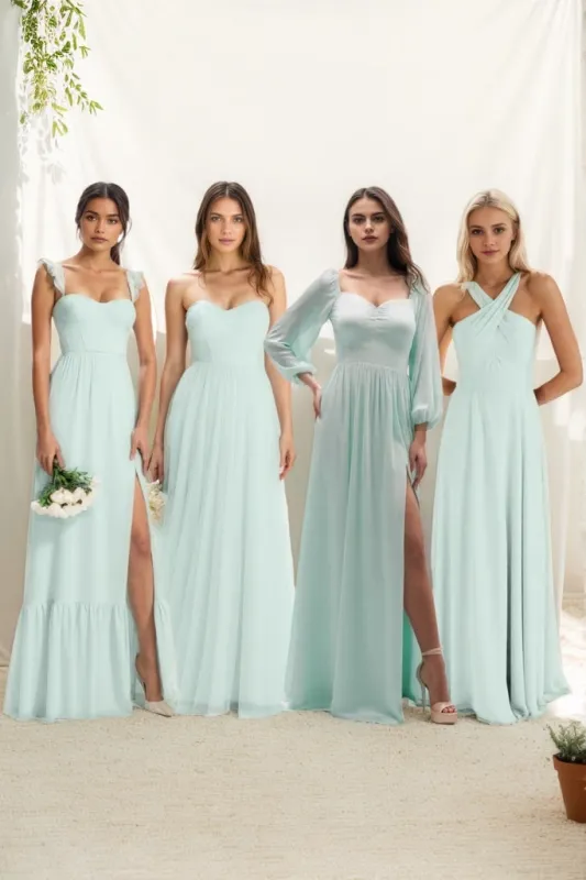 A-Line Maxi Chiffon Bridesmaid Dress CB0823 sold by Cocomelody