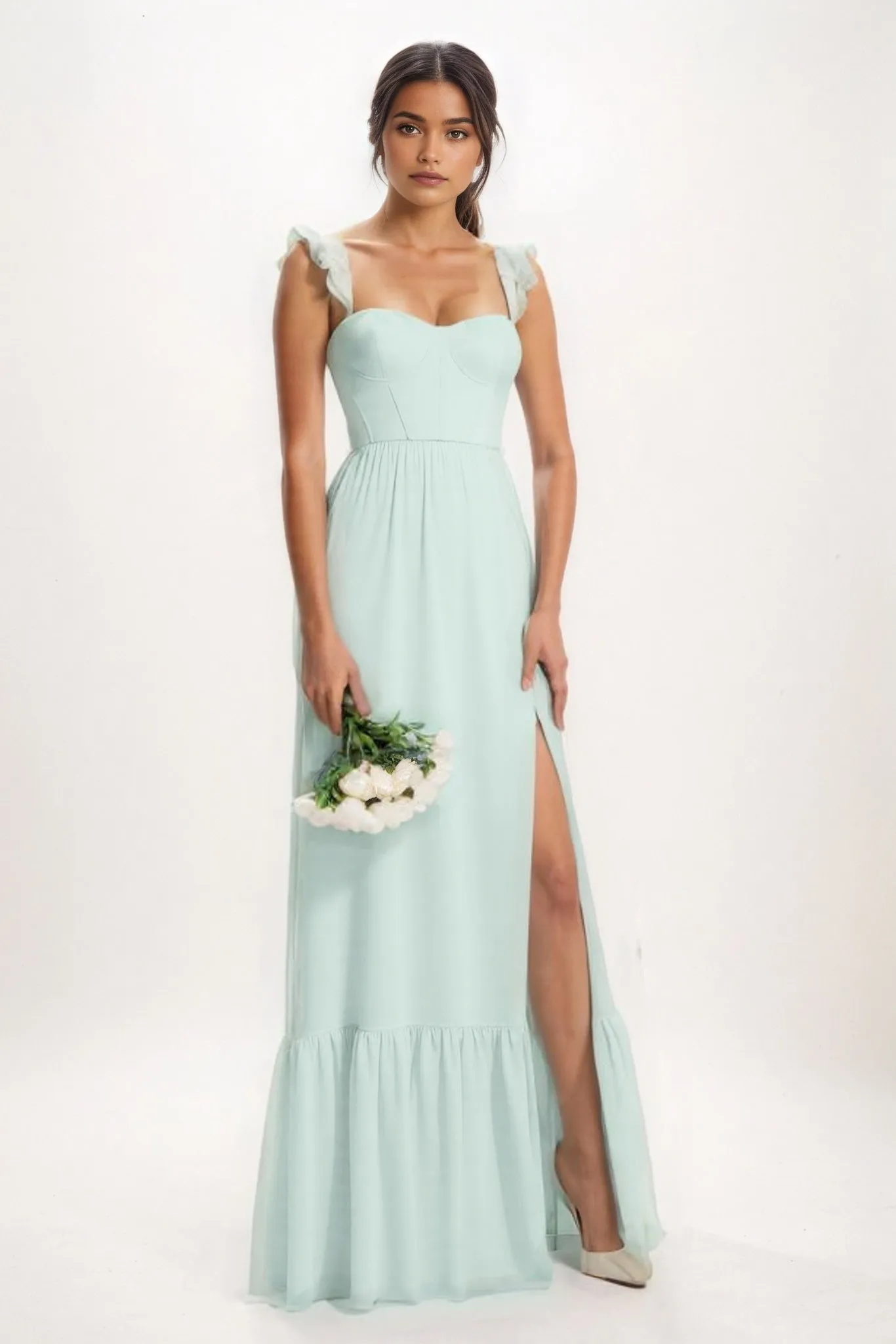 A-Line Maxi Chiffon Bridesmaid Dress CB0823 sold by Cocomelody product image thumbnail 3