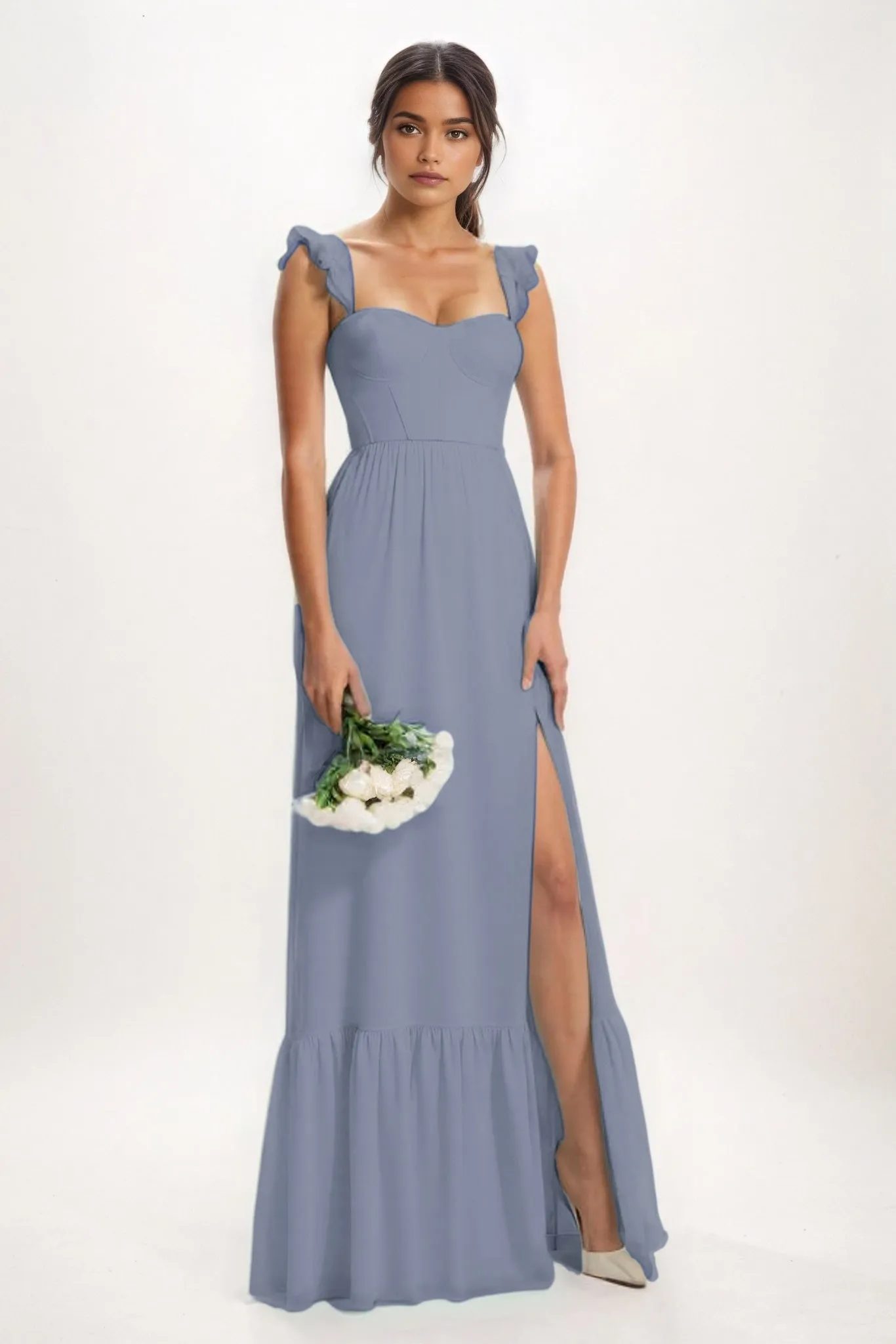 A-Line Maxi Chiffon Bridesmaid Dress CB0823 sold by Cocomelody product image thumbnail 5