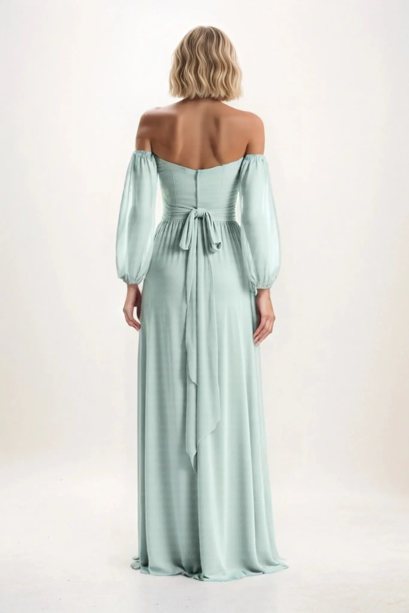 A-Line Maxi Chiffon Bridesmaid Dress CB0821 sold by Cocomelody product image thumbnail 2