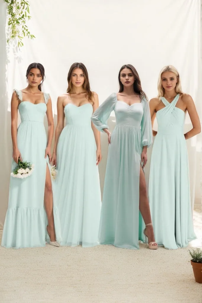 A-Line Maxi Chiffon Bridesmaid Dress CB0821 sold by Cocomelody product image thumbnail 3