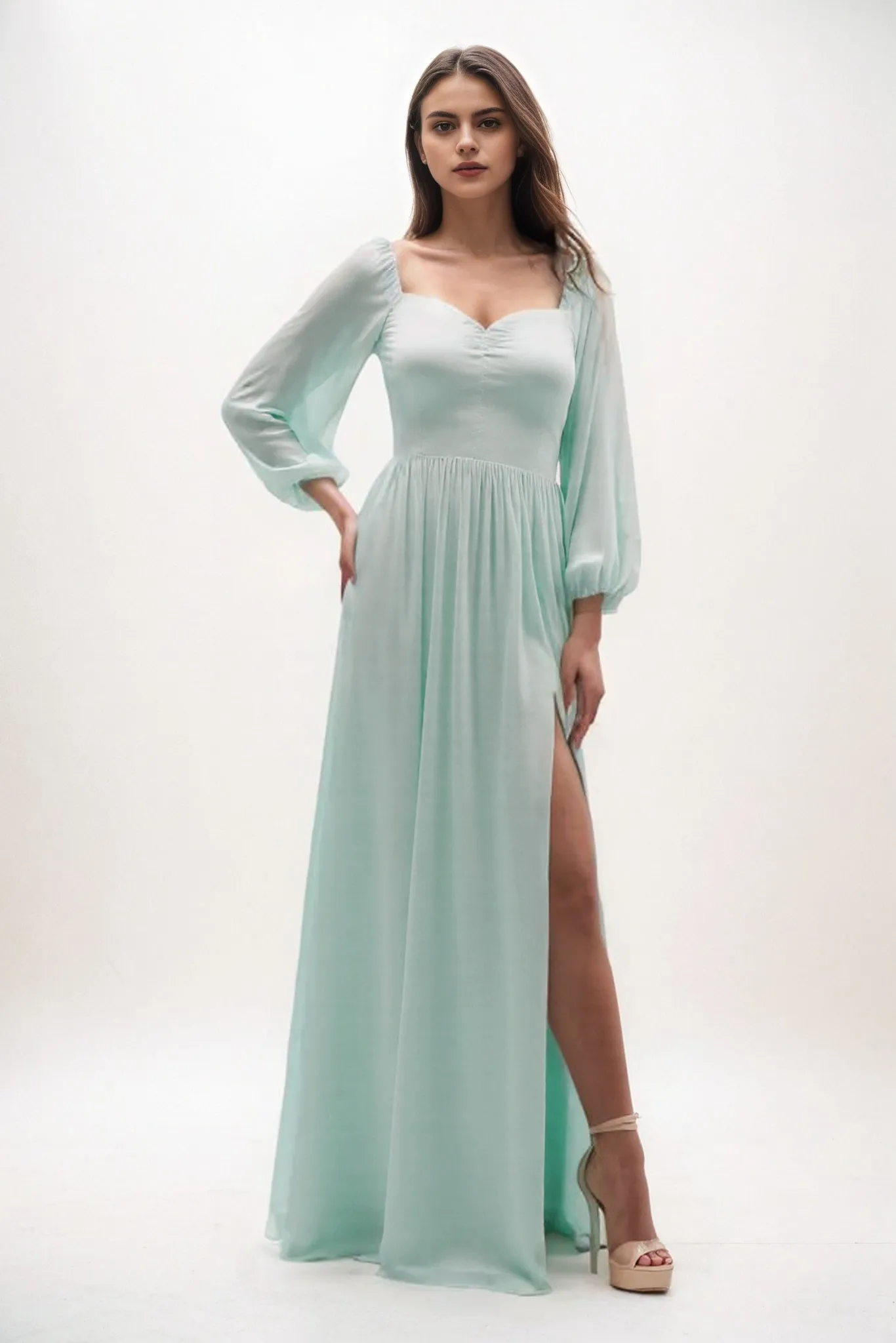A-Line Maxi Chiffon Bridesmaid Dress CB0821 sold by Cocomelody