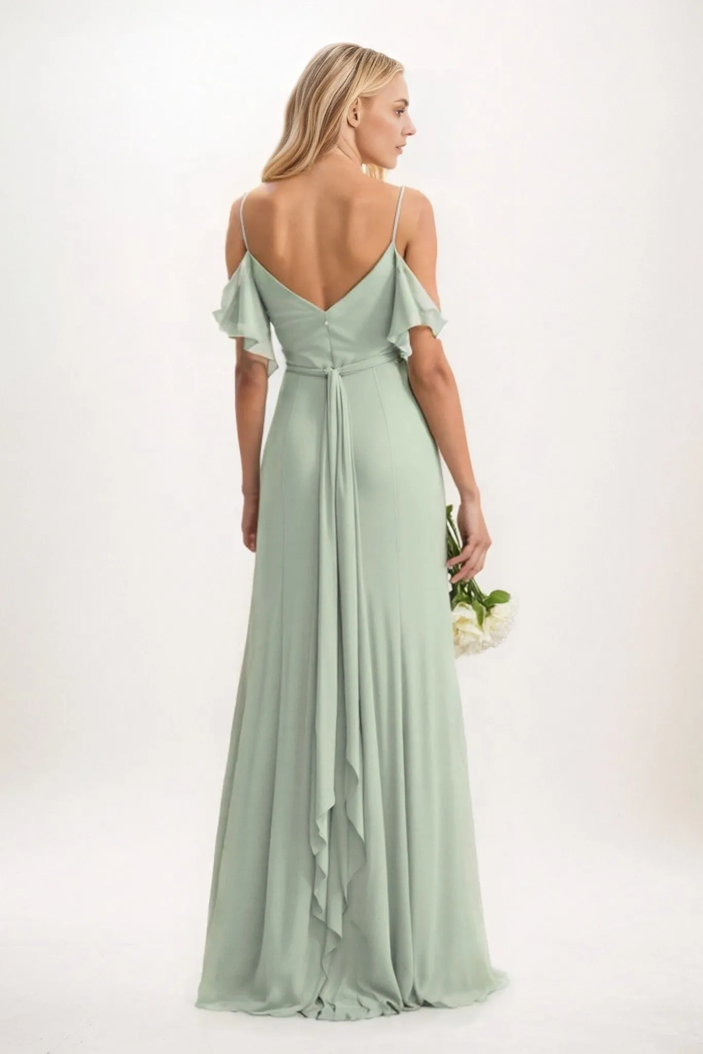A-Line Maxi Chiffon Bridesmaid Dress CB0820 sold by Cocomelody product image thumbnail 2