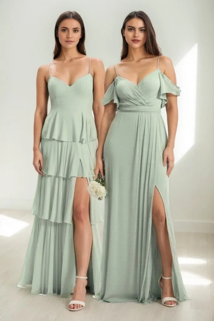A-Line Maxi Chiffon Bridesmaid Dress CB0820 sold by Cocomelody product image thumbnail 3
