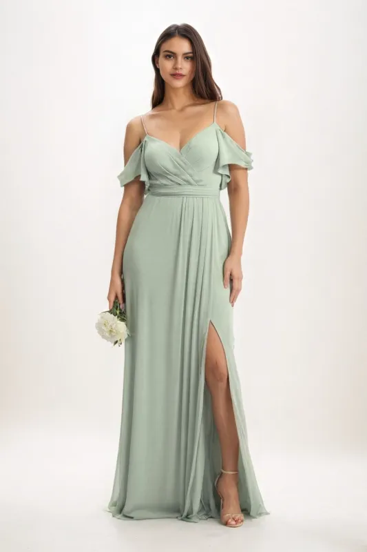 A-Line Maxi Chiffon Bridesmaid Dress CB0820 sold by Cocomelody