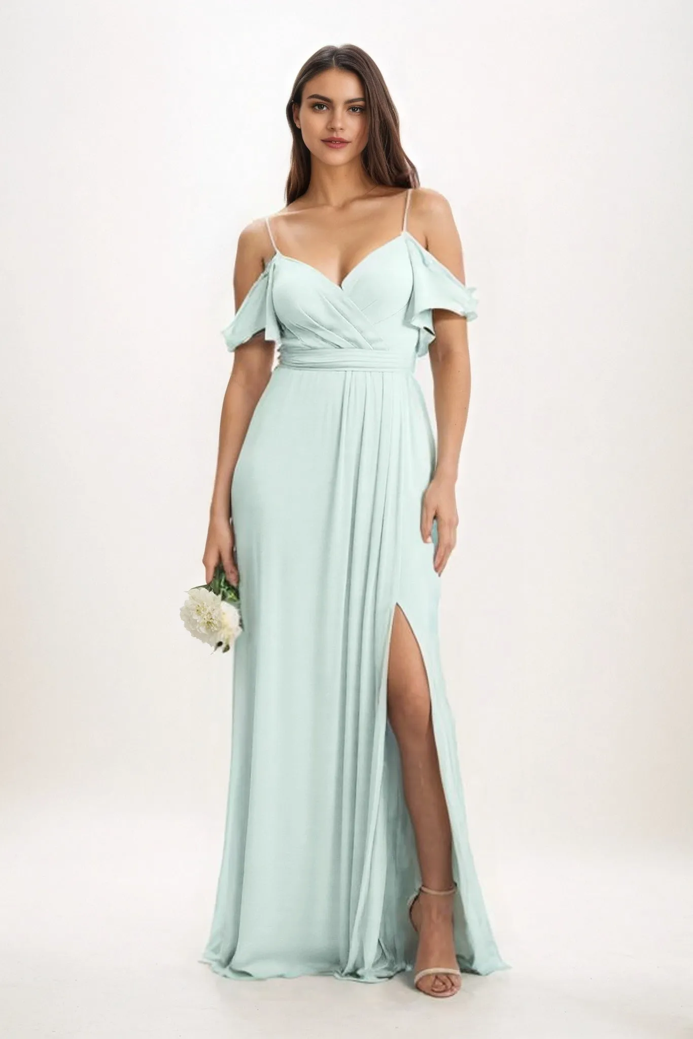 A-Line Maxi Chiffon Bridesmaid Dress CB0820 sold by Cocomelody product image thumbnail 5
