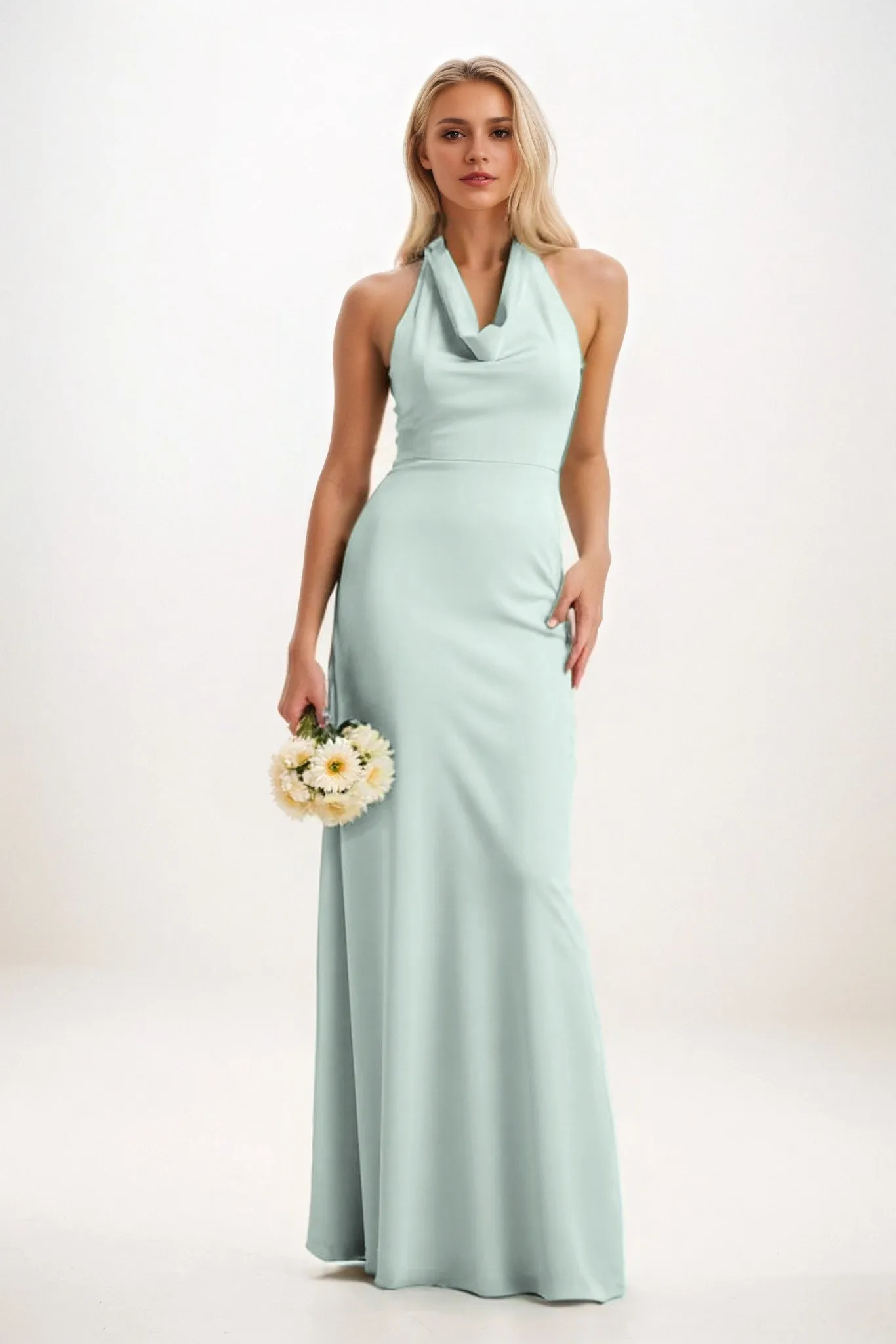 Sheath-Column Maxi Elastic Cloth Bridesmaid Dress CB0819 sold by Cocomelody product image thumbnail 4