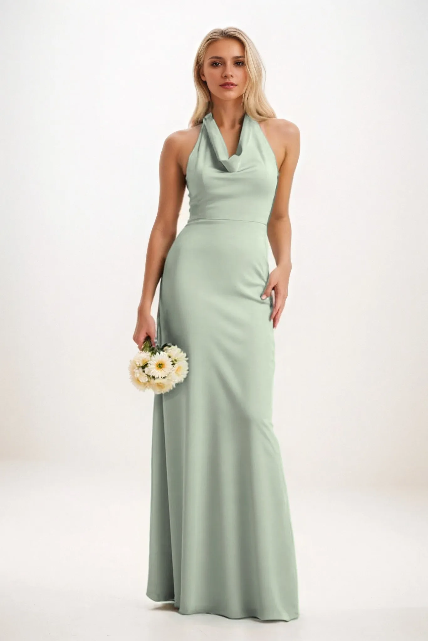 Sheath-Column Maxi Elastic Cloth Bridesmaid Dress CB0819 sold by Cocomelody