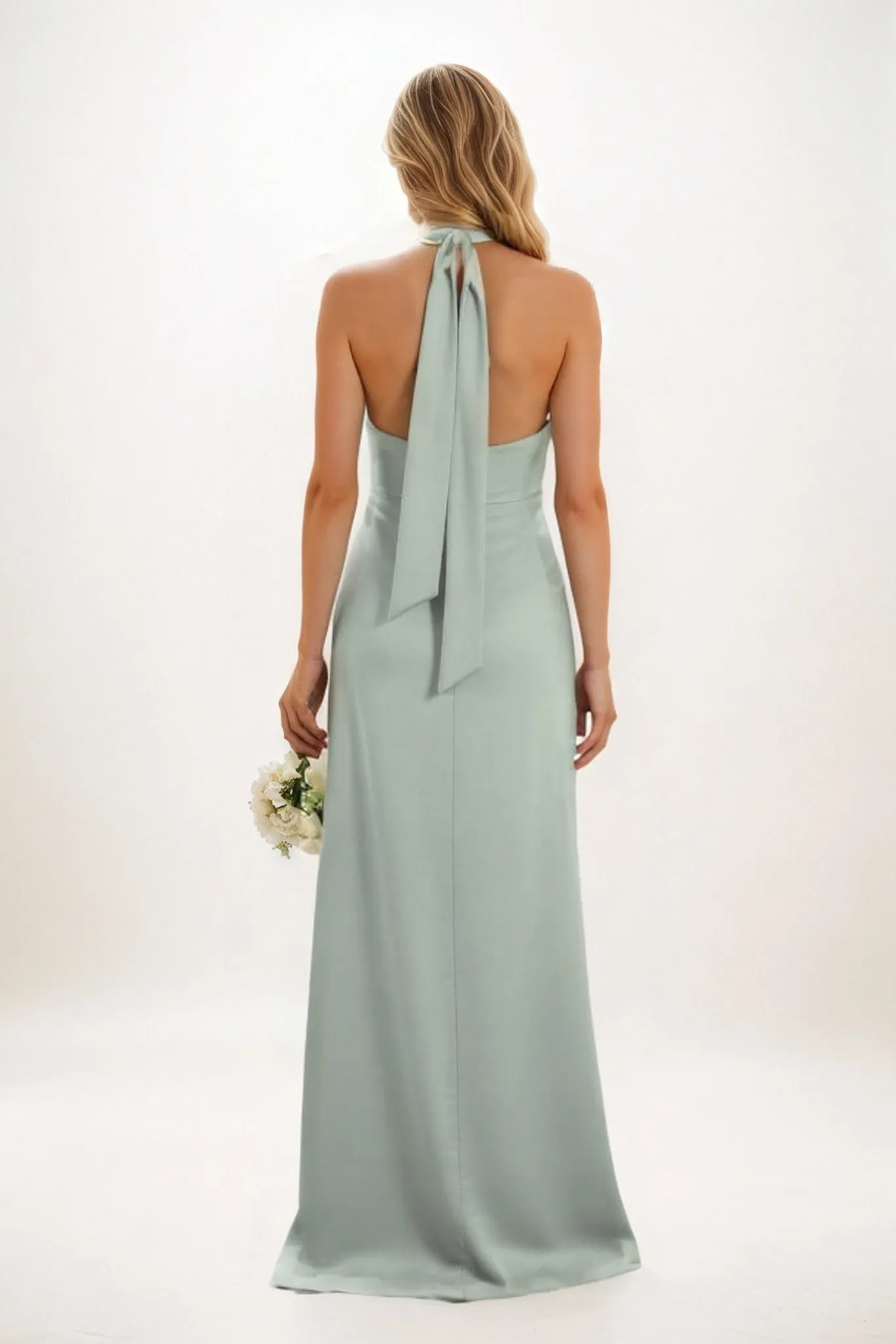 Sheath-Column Maxi Elastic Cloth Bridesmaid Dress CB0819 sold by Cocomelody product image thumbnail 2