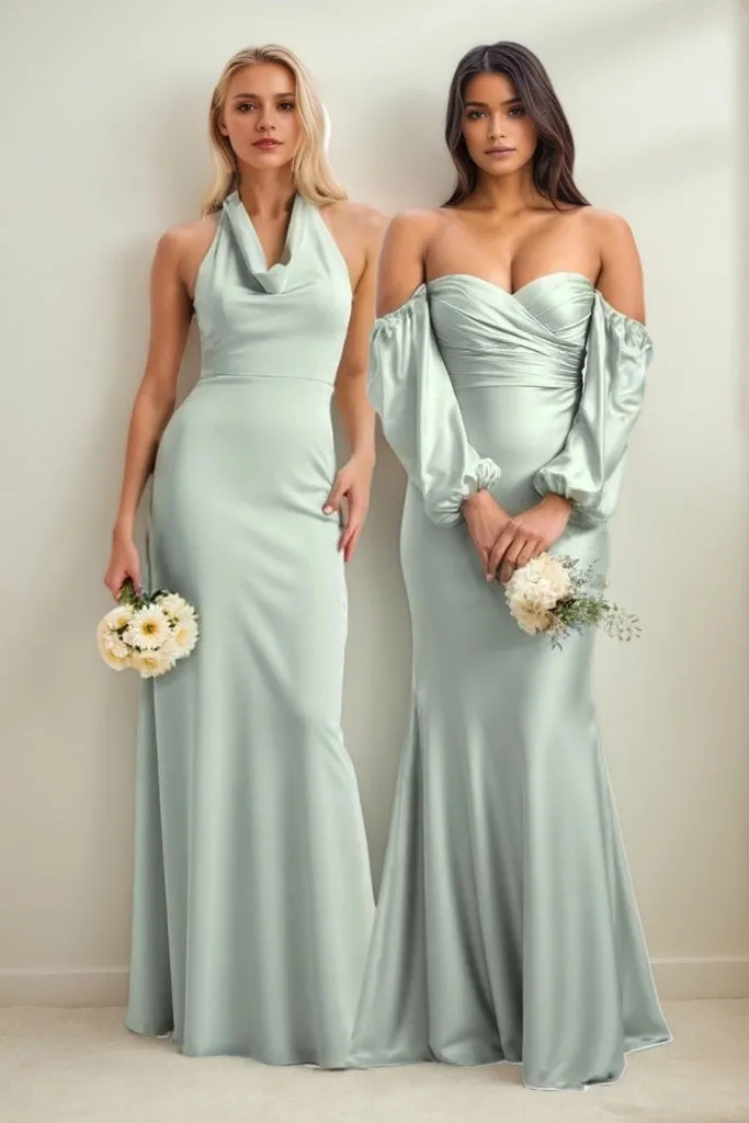 Sheath-Column Maxi Elastic Cloth Bridesmaid Dress CB0819 sold by Cocomelody product image thumbnail 3