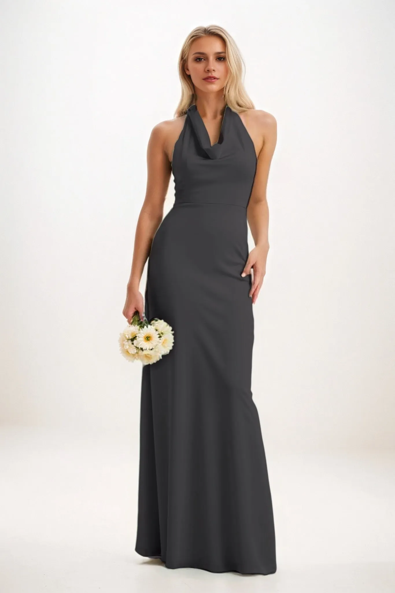 Sheath-Column Maxi Elastic Cloth Bridesmaid Dress CB0819 sold by Cocomelody product image thumbnail 5