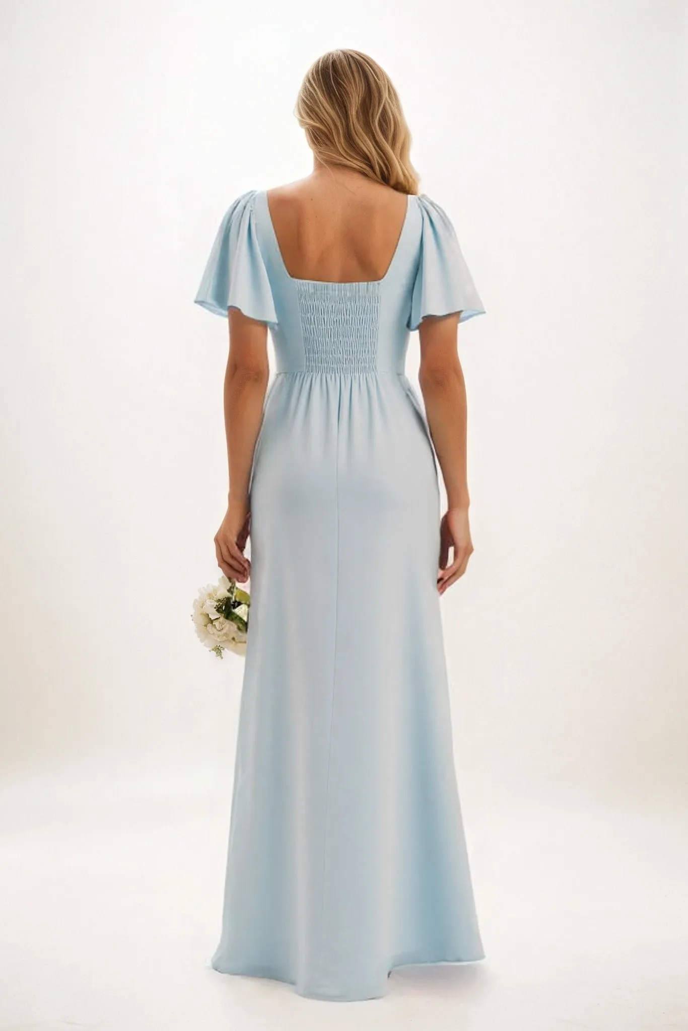 Sheath-Column Maxi Chiffon Bridesmaid Dress CB0813 sold by Cocomelody product image thumbnail 2