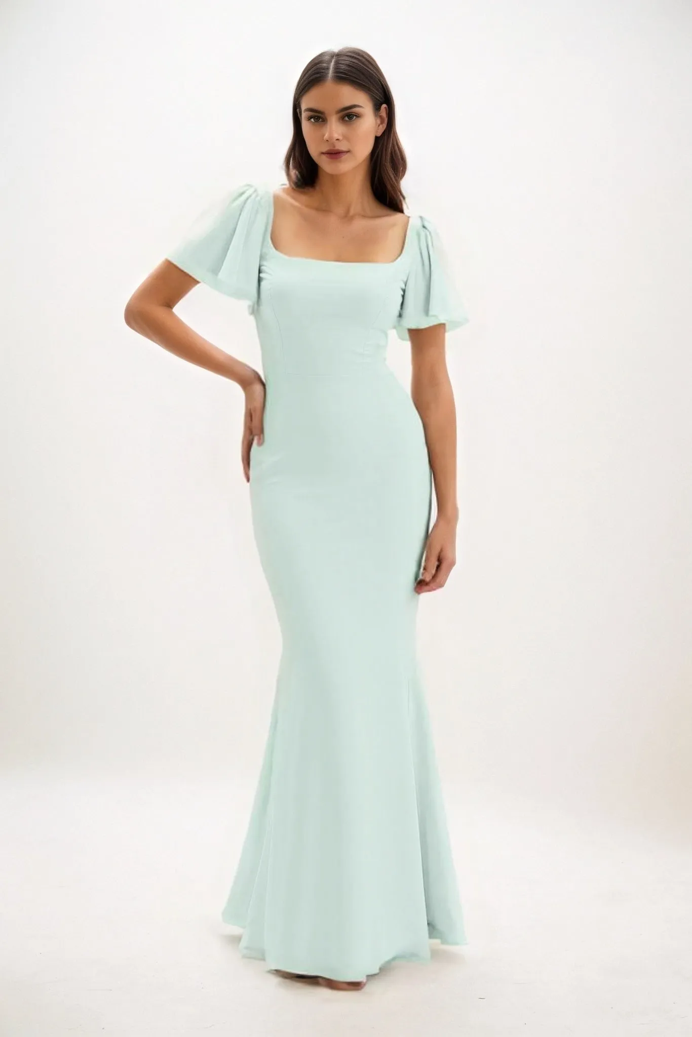 Sheath-Column Maxi Chiffon Bridesmaid Dress CB0813 sold by Cocomelody product image thumbnail 4