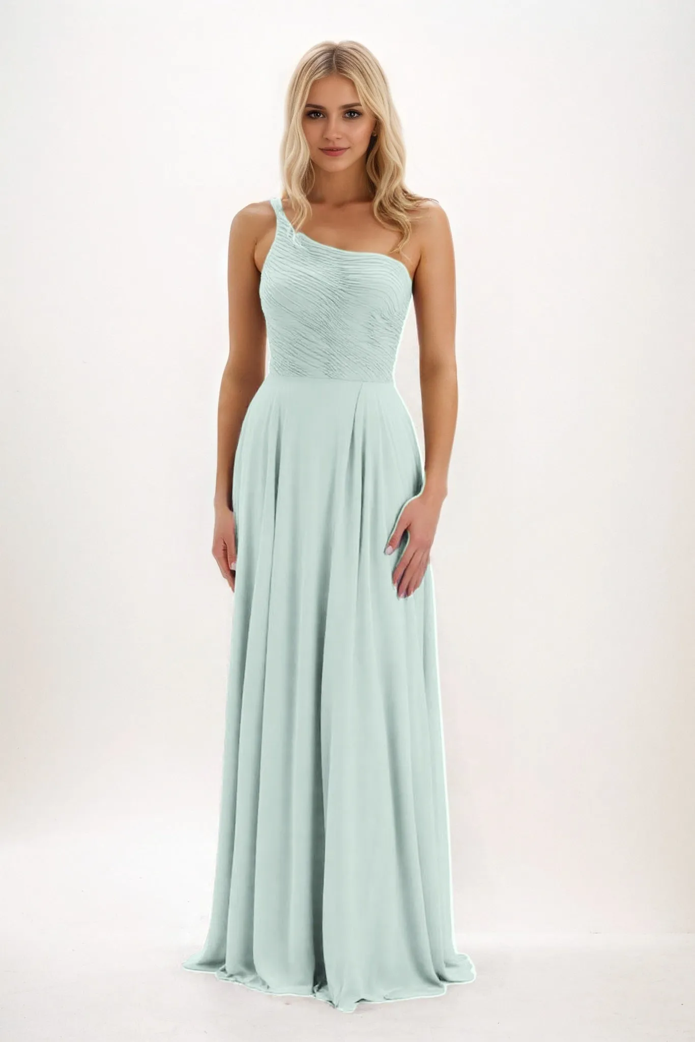 A-Line Maxi Chiffon Bridesmaid Dress CB0858 sold by Cocomelody product image thumbnail 5