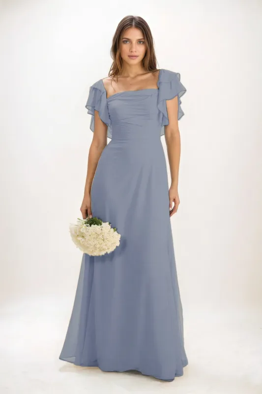 A-Line Maxi Chiffon Bridesmaid Dress CB0856 sold by Cocomelody