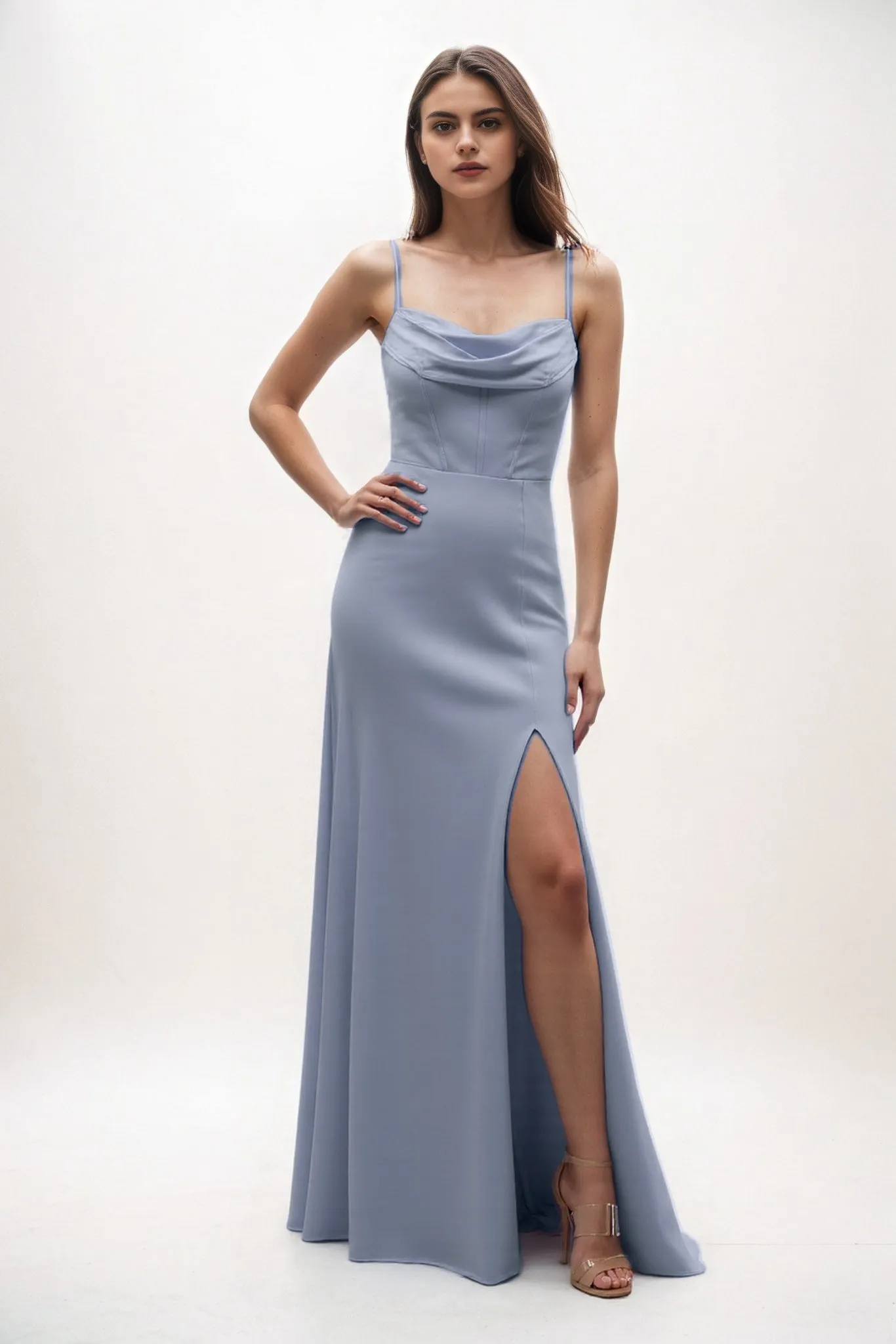 Sheath-Column Maxi Chiffon Bridesmaid Dress CB0855 sold by Cocomelody product image thumbnail 4