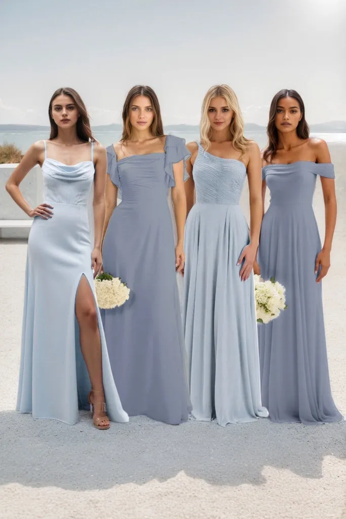 Sheath-Column Maxi Chiffon Bridesmaid Dress CB0855 sold by Cocomelody product image thumbnail 3