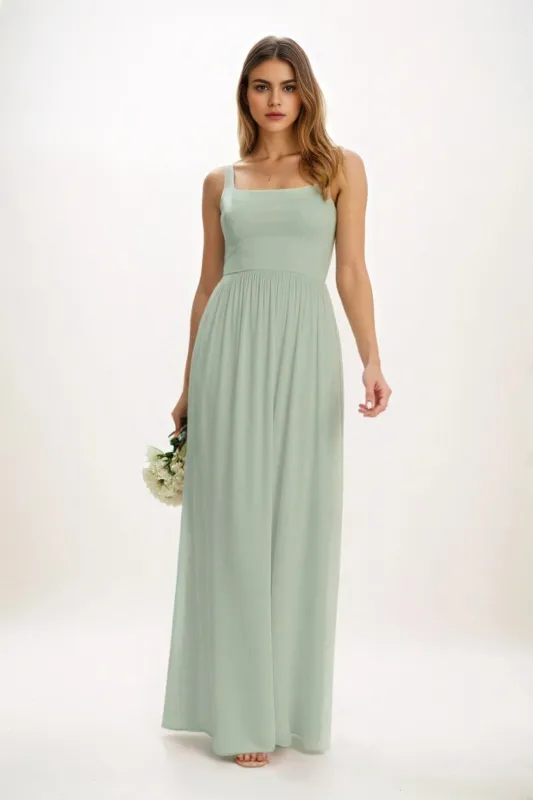 A-Line Maxi Chiffon Bridesmaid Dress CB0854 sold by Cocomelody