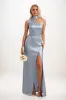Sheath-Column Maxi Luxe Satin Bridesmaid Dress CB0851 sold by Cocomelody