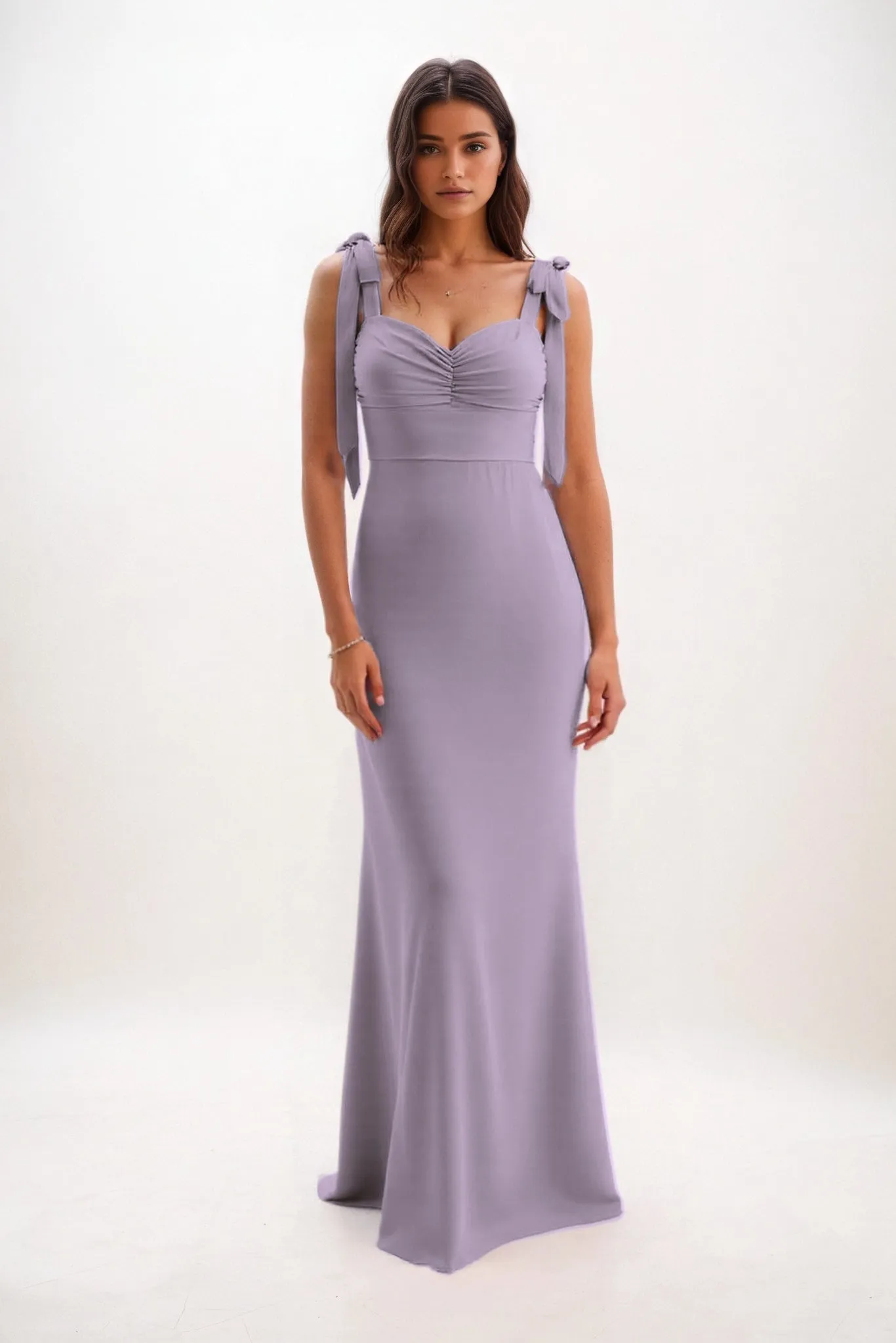 Sheath-Column Maxi Chiffon Bridesmaid Dress CB0849 sold by Cocomelody