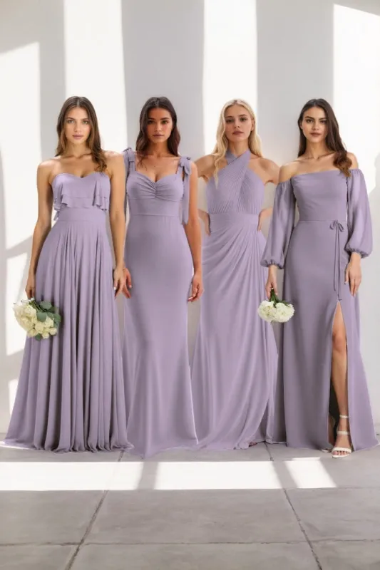Sheath-Column Maxi Chiffon Bridesmaid Dress CB0848 sold by Cocomelody