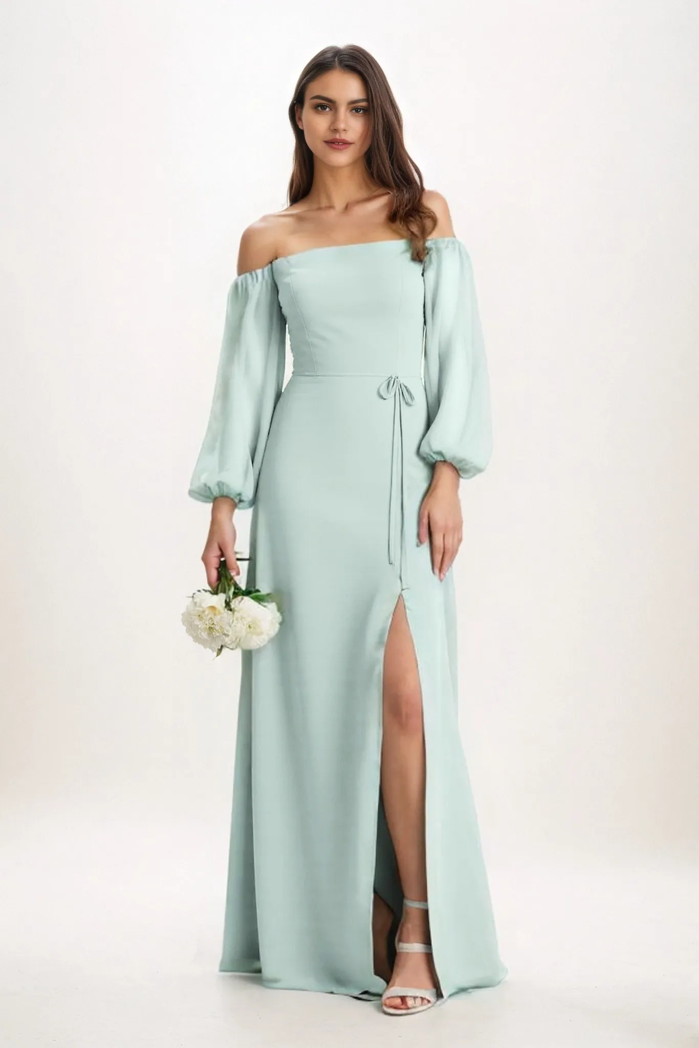 A-Line Maxi Chiffon Bridesmaid Dress CB0847 sold by Cocomelody product image thumbnail 5