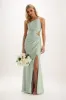 Sheath-Column Maxi Luxe Satin Bridesmaid Dress CB0842 sold by Cocomelody