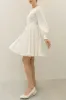 A-Line Knee Length Forged Chiffon Little White Dress 100008 sold by Cocomelody