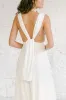 V-Neck Floor Length Chiffon Wedding Jumpsuit CW3585 sold by Cocomelody