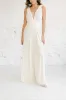 V-Neck Floor Length Chiffon Wedding Jumpsuit CW3585 sold by Cocomelody