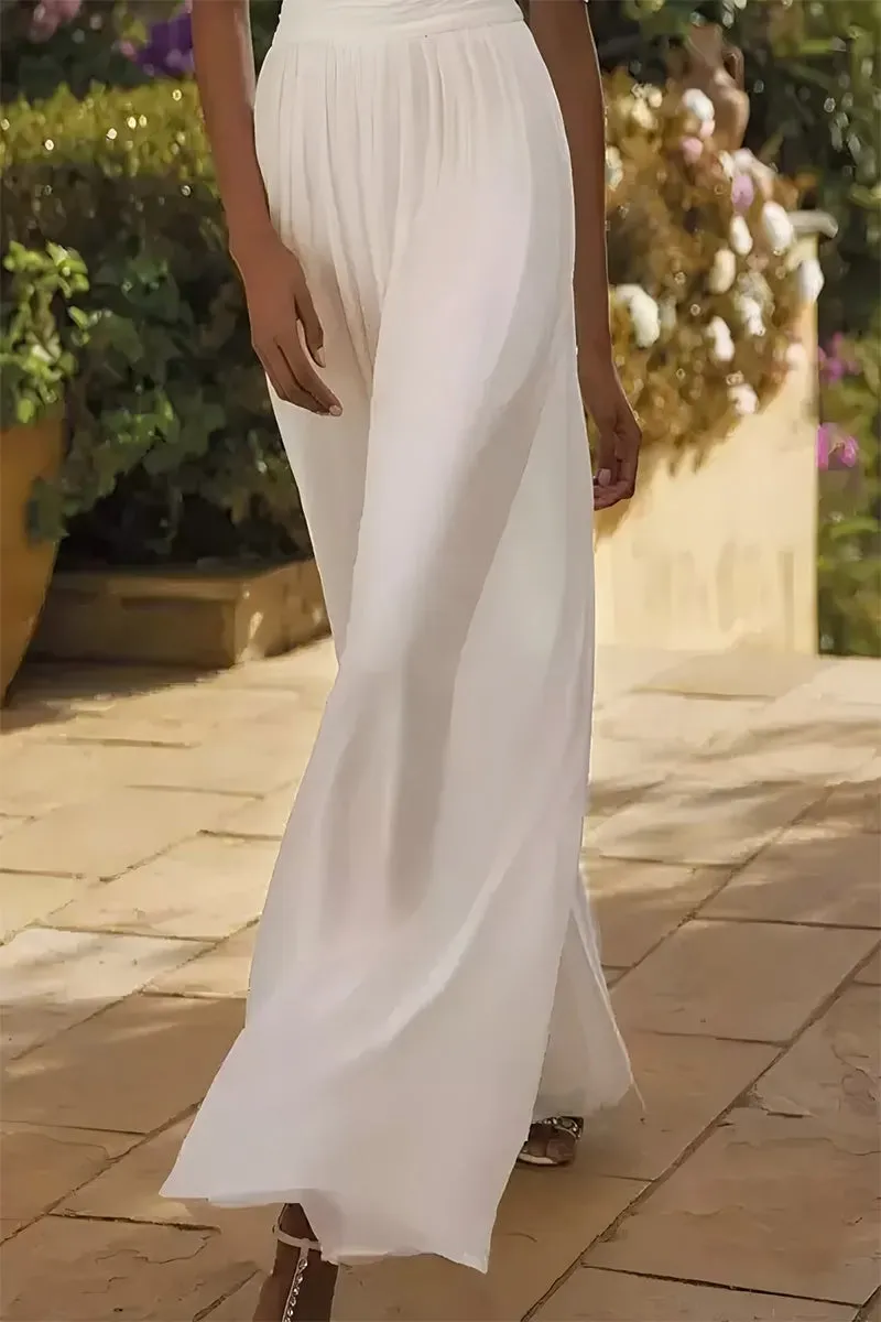 Bateau Floor Length Lace Chiffon Wedding Jumpsuit CW3584 sold by Cocomelody product image thumbnail 4